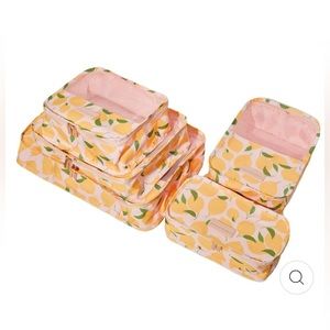 Poppy and Peonies THE PACK-IT-UP LEMON PRINT Packing Cubes